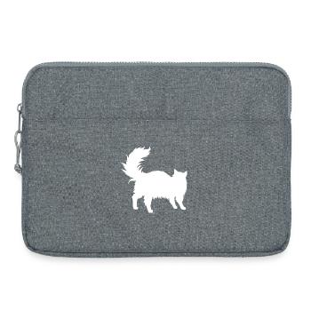 katzen silhouette langhaarig - Laptoptasche 15" - Grau meliert - Vorne