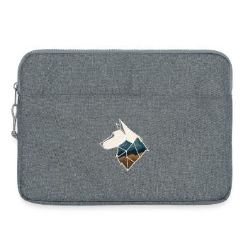 Loup géométrique - Sacoche pour ordinateur portable 15 pouces - gris chiné - Devant