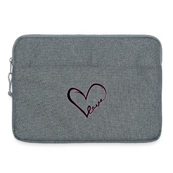 Cœur d’amour (lueur noire) - Sacoche pour ordinateur portable 15 pouces - gris chiné - Devant
