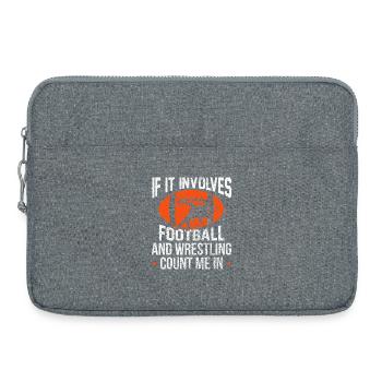 Football and Wrestling Clash Design - Laptop bag 15" - heather grey - Front