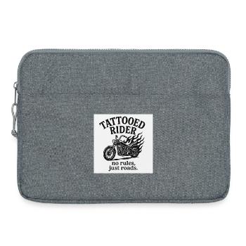 Tattooed Rider Motorrad Design - Laptoptasche 15" - Grau meliert - Vorne