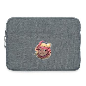 Illustration de fille boho ensoleillée - Sacoche pour ordinateur portable 15 pouces - gris chiné - Devant