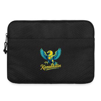 Kasachstan Adler Sonne Flagge Fahne Geschenk - Laptoptasche 15" - Schwarz - Vorne