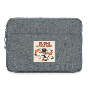 Sushi Voyage Illustration - Sacoche pour ordinateur portable 15 pouces - gris chiné - Devant
