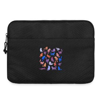 Farbenfrohe Katzen Silhouetten - Laptoptasche 15" - Schwarz - Vorne