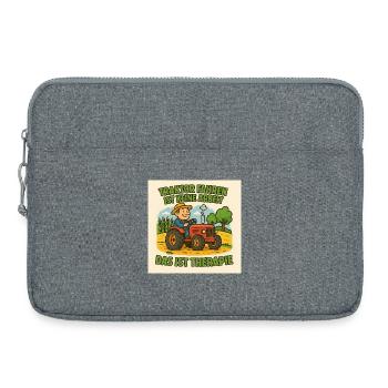 Traktor Therapie Cartoon - Laptoptasche 15" - Grau meliert - Vorne