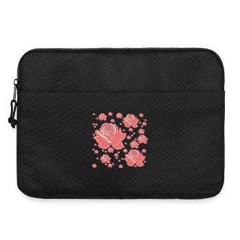 Roses Fantaisie Pastel - Sacoche pour ordinateur portable 15 pouces - noir - Devant
