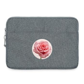 Delicate rose blossom with water drops - Laptop bag 15" - heather grey - Front