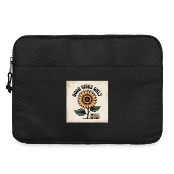 Fleur de tournesol avec un message positif - Sacoche pour ordinateur portable 15 pouces - noir - Devant