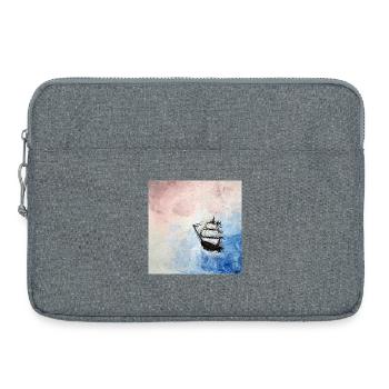 Historisches Segelschiff vor bewölktem Himmel - Laptoptasche 15" - Grau meliert - Vorne