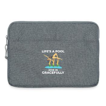Das Leben ist ein Pool-Sprung in anmutig schwimmenden Humor - Laptoptasche 15" - Grau meliert - Vorne