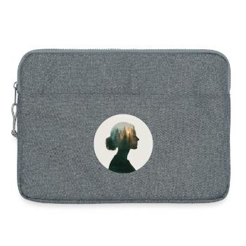 Forest dreams in women's profile - Laptop bag 15" - heather grey - Front