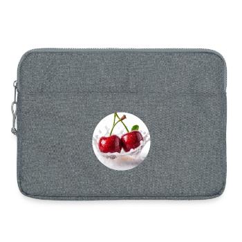 Cherries in splash water design - Laptop bag 15" - heather grey - Front