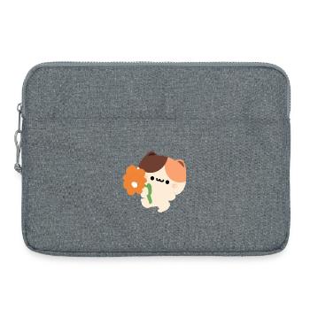 Romantische Schildkrötenkatze - Laptoptasche 15" - Grau meliert - Vorne