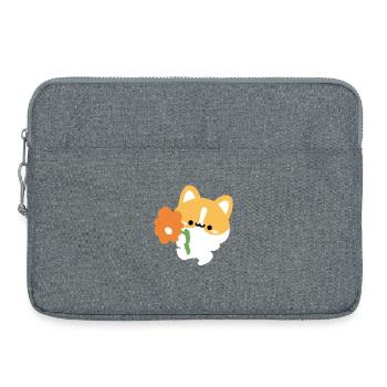 Romantic Corgi - Laptop bag 15" - heather grey - Front