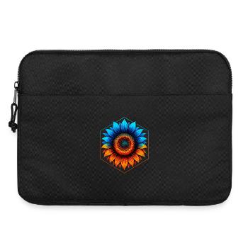 Tournesol bleu et or, orange vibrant - Sacoche pour ordinateur portable 15 pouces - noir - Devant