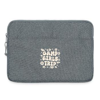 Camp filles voyage camping besties nuit girly rétro - Sacoche pour ordinateur portable 15 pouces - gris chiné - Devant
