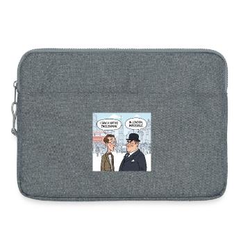 Illustration d’un Anglais natif de Londres - Sacoche pour ordinateur portable 15 pouces - gris chiné - Devant