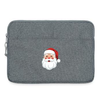 Père Noël joyeux avec illustration de chapeau rouge - Sacoche pour ordinateur portable 15 pouces - gris chiné - Devant