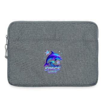 Neon Space Wave Delphin Design - Laptoptasche 15" - Grau meliert - Vorne