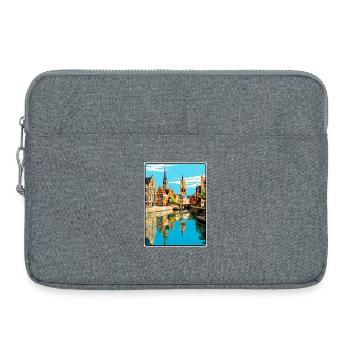 Gent Belgien Charmante Stadt Skyline Illustration - Laptoptasche 15" - Grau meliert - Vorne