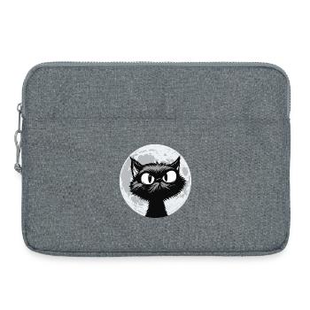 Moon Cat Midnight - Laptop bag 15" - heather grey - Front