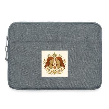 Symétrie zodiacale du Gémeaux - Sacoche pour ordinateur portable 15 pouces - gris chiné - Devant