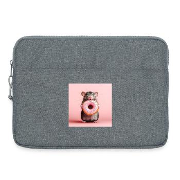 Cute mouse with colorful donut - Laptop bag 15" - heather grey - Front