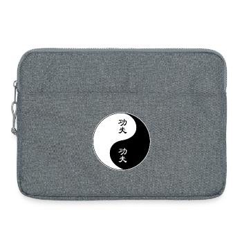 Yin Yang Kung Fu Symbole Design - Sacoche pour ordinateur portable 15 pouces - gris chiné - Devant
