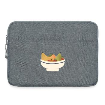 Illustration fantaisiste de bol de fruits - Sacoche pour ordinateur portable 15 pouces - gris chiné - Devant