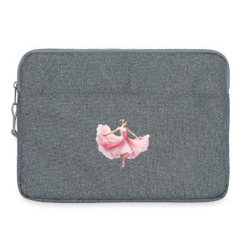 Elegante Ballerina in Rosé Tutu - Laptoptasche 15" - Grau meliert - Vorne