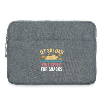 Funny Jet Ski Snack Lover Dad  - Laptop bag 15" - heather grey - Front