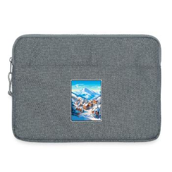Meribel France Vintage-Reiseplakat Cityscape WPA - Laptoptasche 15" - Grau meliert - Vorne