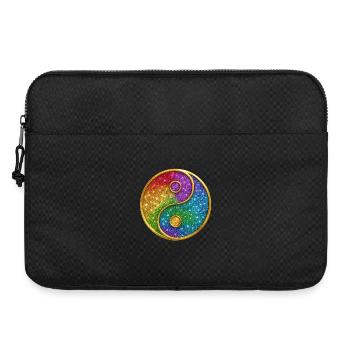 Regenbogen-Yin-Yang mit funkelnden Sternen - Laptoptasche 15" - Schwarz - Vorne