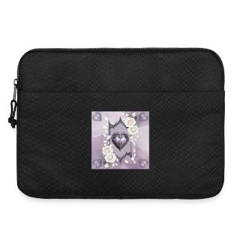 Coeur décoratif avec des roses blanches - Sacoche pour ordinateur portable 15 pouces - noir - Devant