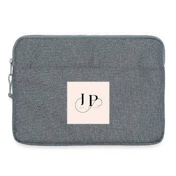 Monogramme élégant avec devise inspirante - Sacoche pour ordinateur portable 15 pouces - gris chiné - Devant