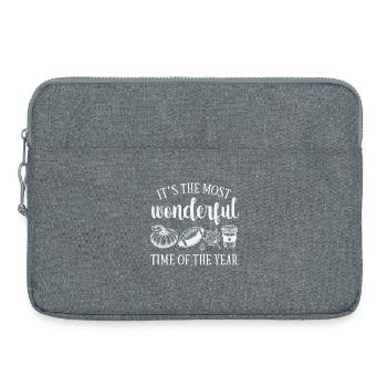 Autumn coziness with Pumpkin and Coffee - Laptop bag 15" - heather grey - Front