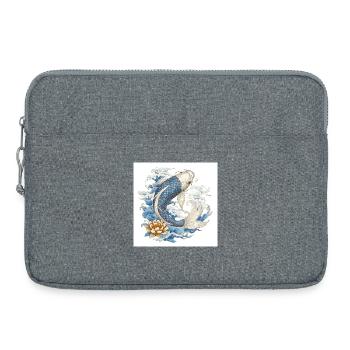 Koi Fish & Lotus – Romantic Japan Design - Laptop bag 15" - heather grey - Front