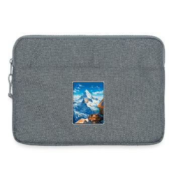 Piz Gloria Schweiz Reiseplakat Cityscape WPA - Laptoptasche 15" - Grau meliert - Vorne