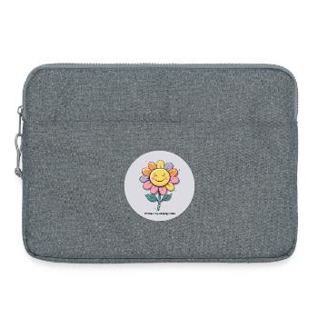 Cheerful Flower - Laptop bag 15" - heather grey - Front