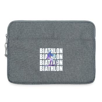 Biathlon Sports d'hiver Biathlètes - Sacoche pour ordinateur portable 15 pouces - gris chiné - Devant