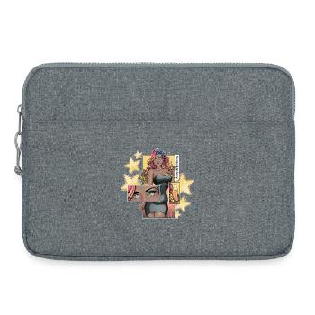 Lebendiges Geburtstagskind mit funkelnden Sternen - Laptoptasche 15" - Grau meliert - Vorne