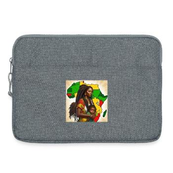 Afrikanisches Mädchen und Frau in kultureller Allianz - Laptoptasche 15" - Grau meliert - Vorne