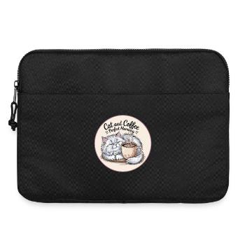 Tasse de café et de chats du matin - Sacoche pour ordinateur portable 15 pouces - noir - Devant