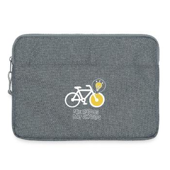 Cycling with creative light bulb design - Laptop bag 15" - heather grey - Front