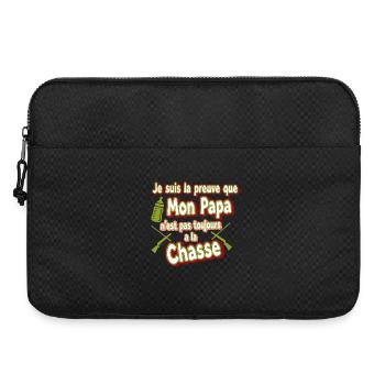 Humour Paternité Papa La Chasse - Sacoche pour ordinateur portable 15 pouces - noir - Devant