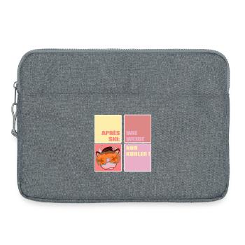 APRÈS-SKI SKIING COW FUNNY - Laptop bag 15" - heather grey - Front