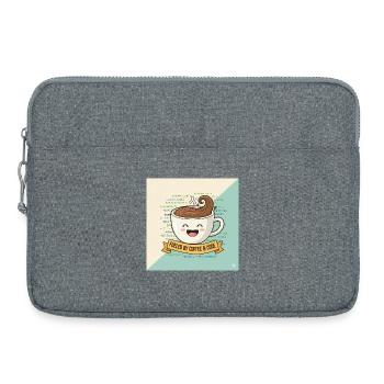 Happy Coffee Mug and Code - Laptop bag 15" - heather grey - Front