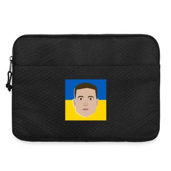 Wolodymyr Selenskyj auf ukrainischer Flagge - Laptoptasche 15" - Schwarz - Vorne