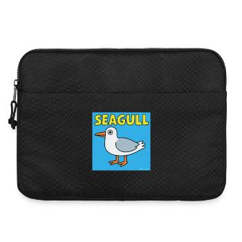 Playful Seagull Illustration for Kids - Laptop bag 15" - black - Front